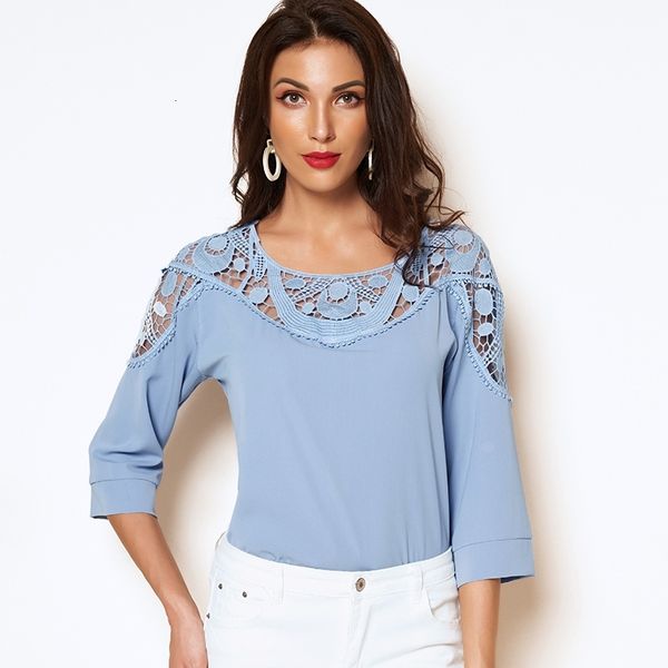 women's t-shirt summer holiday style lace micro-elastic sweet mid-sleeve plus size blue long-sleeved blouse 1rxw, White
women's t-shirt summer holiday style lace micro-elastic sweet mid-sleeve plus size blue long-sleeved blouse 1rxw, White