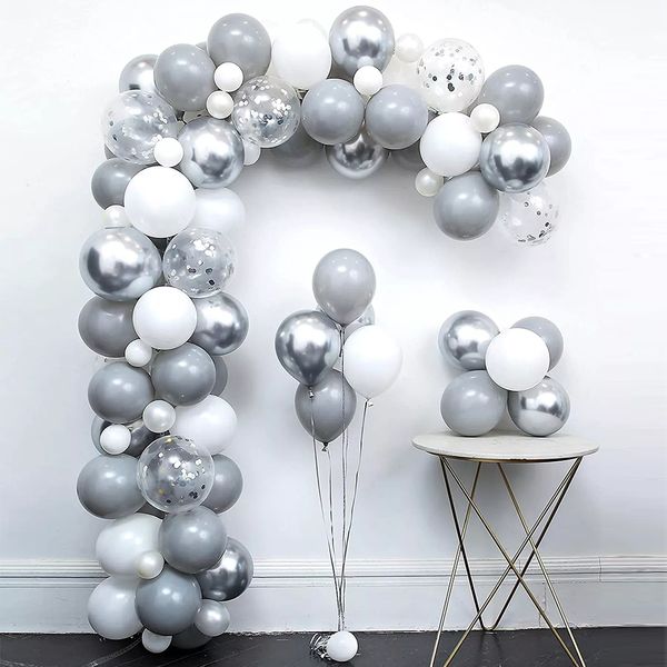 82pcs pastel gray white balloon garland kit metallic silver aluminium foil balloon wedding birthday party baby shower decoration
82pcs pastel gray white balloon garland kit metallic silver aluminium foil balloon wedding birthday party baby shower decoration