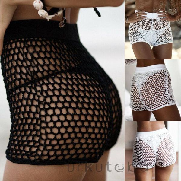 women's hollow out crochet bikini cover up shorts beach fishnet pants 6-12 swimwear, White;black
women's hollow out crochet bikini cover up shorts beach fishnet pants 6-12 swimwear, White;black