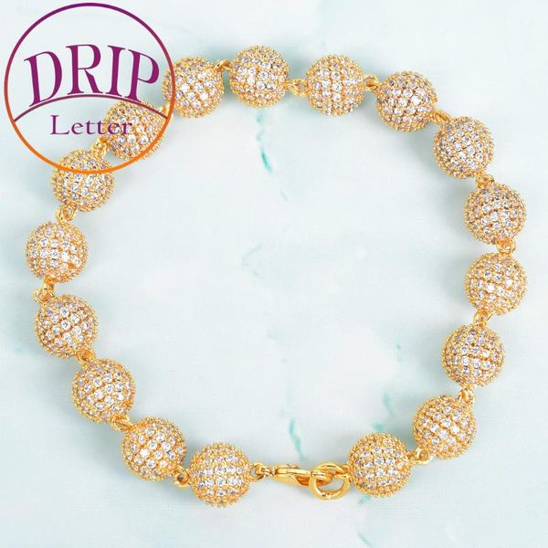 link, chain 10mm round bead bracelet solid gold color bling full cubic zircon hip hop link men's rock street jewelry, Black
link, chain 10mm round bead bracelet solid gold color bling full cubic zircon hip hop link men's rock street jewelry, Black