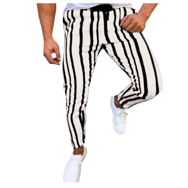 men's pants striped streetwear men sports casual bodybuilding pocket flexible waist long pant slim trousers pantalones casuales, Black
men's pants striped streetwear men sports casual bodybuilding pocket flexible waist long pant slim trousers pantalones casuales, Black