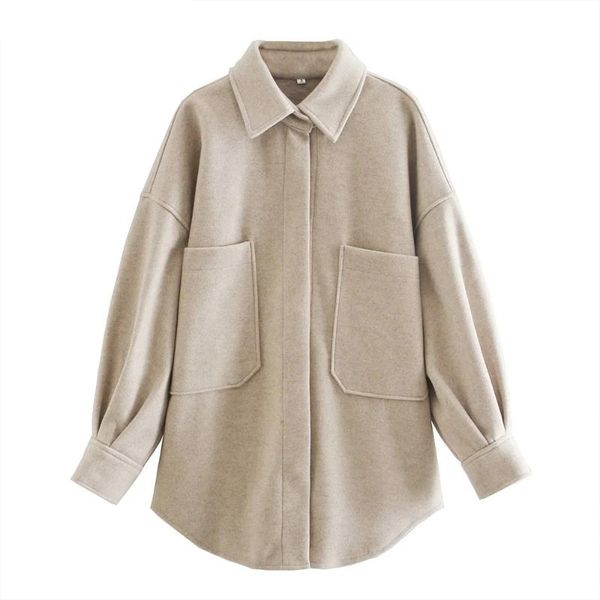 women's jackets autumn women pocket loose casual woolen shirt lady dark buckle long sleeve thick blouse coat female lapel midi cardigan, Black;brown
women's jackets autumn women pocket loose casual woolen shirt lady dark buckle long sleeve thick blouse coat female lapel midi cardigan, Black;brown