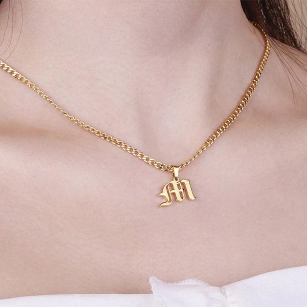 pendant necklaces personality necklace old english initial cuban chain friend jewelry letter bridesmaid gift, Silver
pendant necklaces personality necklace old english initial cuban chain friend jewelry letter bridesmaid gift, Silver