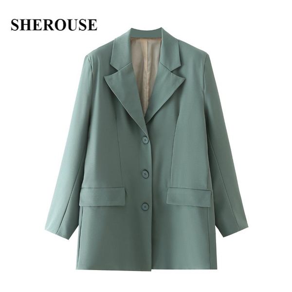 women's suits & blazers sherouse 2021 women fashion with pockets single breasted solid blazer long sleeve notched neck vintage female c, White;black
women's suits & blazers sherouse 2021 women fashion with pockets single breasted solid blazer long sleeve notched neck vintage female c, White;black