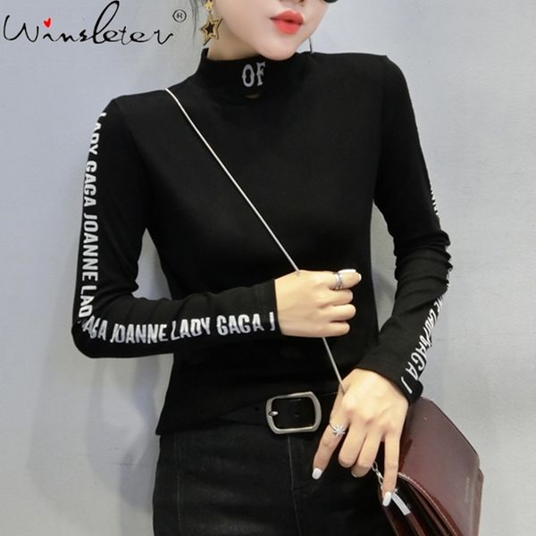 women's t-shirt fall winter korean style tshirt fashion mock neck letter long sleeve brushed cotton ropa mujer tees t00517a r, White
women's t-shirt fall winter korean style tshirt fashion mock neck letter long sleeve brushed cotton ropa mujer tees t00517a r, White