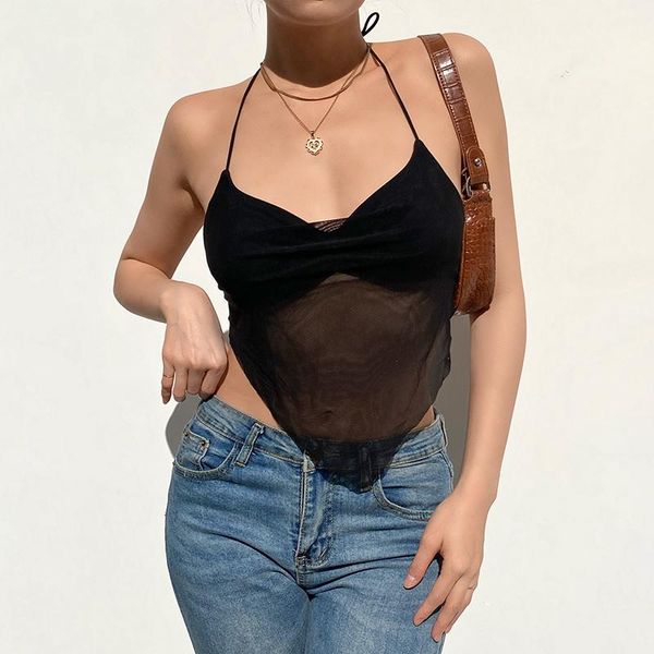 women's tanks & camis drop mesh transparent backless crop women summer tie up halter cami black white strappy corset streetwe
women's tanks & camis drop mesh transparent backless crop women summer tie up halter cami black white strappy corset streetwe