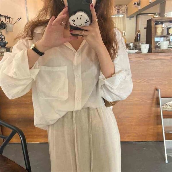 retro sunscreen casual girls all match solid chic stylish prom vintage sweet femme streetwear shirts 210525, White
retro sunscreen casual girls all match solid chic stylish prom vintage sweet femme streetwear shirts 210525, White