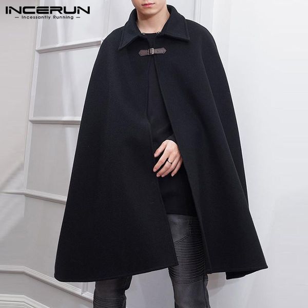 men's trench coats incerun 2021 fashion men cloak solid color one button lapel cape streetwear winter faux blends overcoat jackets, Tan;black
men's trench coats incerun 2021 fashion men cloak solid color one button lapel cape streetwear winter faux blends overcoat jackets, Tan;black