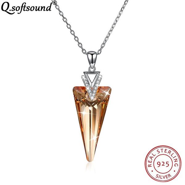pendant necklaces classical triangle 925 sterling silver grade crystal necklace women chain choker collier femme qn322
pendant necklaces classical triangle 925 sterling silver grade crystal necklace women chain choker collier femme qn322