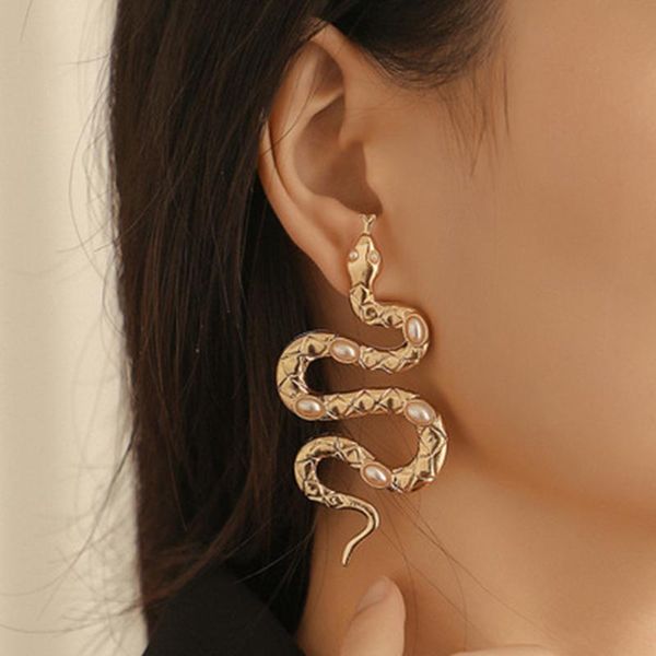 dangle & chandelier women's retro punk long snake earrings geometric winding stereo carving jewelry, Silver
dangle & chandelier women's retro punk long snake earrings geometric winding stereo carving jewelry, Silver