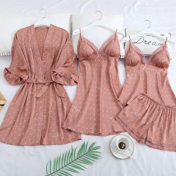 pink print dot wedding robe set sleepwear casual intimate lingerie nightgown nightdress soft homewear home clothing kimono gown, Black;red
pink print dot wedding robe set sleepwear casual intimate lingerie nightgown nightdress soft homewear home clothing kimono gown, Black;red