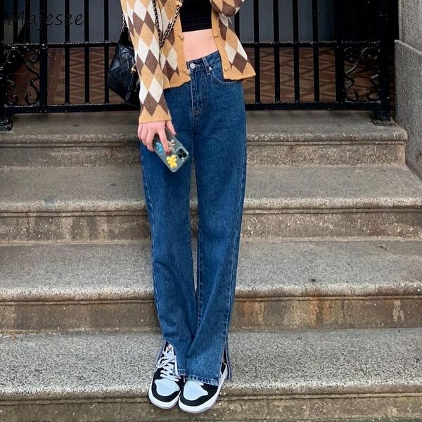 women's jeans women vintage high waist loose mopping side-slit full length trousers students soft leisure chic classic ulzzang, Blue
women's jeans women vintage high waist loose mopping side-slit full length trousers students soft leisure chic classic ulzzang, Blue