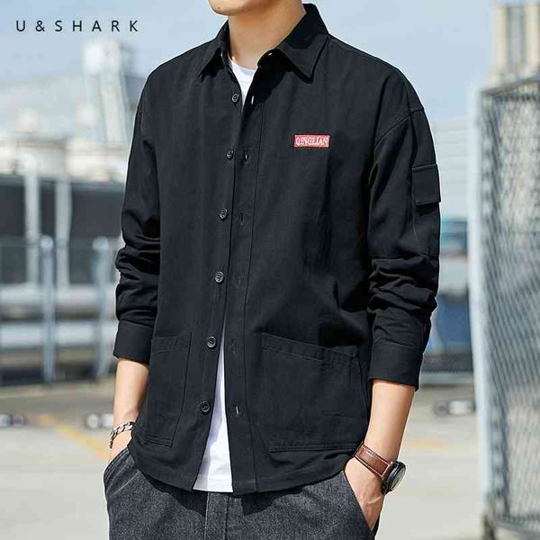 u&shark long sleeve casual black shirts for men 100% cotton street style men vintage shirt plus size korean clothing streetwear 210603, White;black
u&shark long sleeve casual black shirts for men 100% cotton street style men vintage shirt plus size korean clothing streetwear 210603, White;black