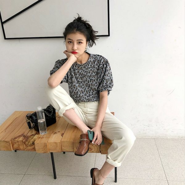 2021 new women's leopard print cotton t-shirt, short sleeve, round neck, loose, casual, fashion, m1j8, White
2021 new women's leopard print cotton t-shirt, short sleeve, round neck, loose, casual, fashion, m1j8, White