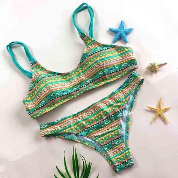 women's swimwear bikini set green striped bandeau back buckle halter padded wireless bathing suit, White;black
women's swimwear bikini set green striped bandeau back buckle halter padded wireless bathing suit, White;black
