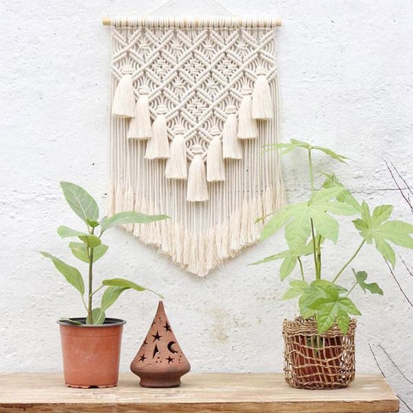 tapestries macrame wall hanging home decor 100% handmade geometric boho decoration chic tapestry for living room 80cmx40cm
tapestries macrame wall hanging home decor 100% handmade geometric boho decoration chic tapestry for living room 80cmx40cm