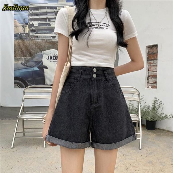 women's shorts smlinan summer denim cycling women fashion high waist curling vintage jean pants harajuku wide leg casual girl, White;black
women's shorts smlinan summer denim cycling women fashion high waist curling vintage jean pants harajuku wide leg casual girl, White;black