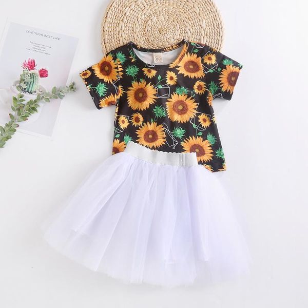 baby & children's 2pcs toddler kids girls dress outfits sunflower short sleeve + gauze skirt, White
baby & children's 2pcs toddler kids girls dress outfits sunflower short sleeve + gauze skirt, White