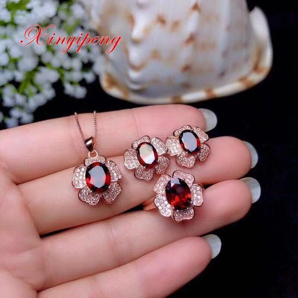 bracelet, earrings & necklace xin yi peng 925 silver inlaid natural garnet ring jewelry suit a woman, Black
bracelet, earrings & necklace xin yi peng 925 silver inlaid natural garnet ring jewelry suit a woman, Black