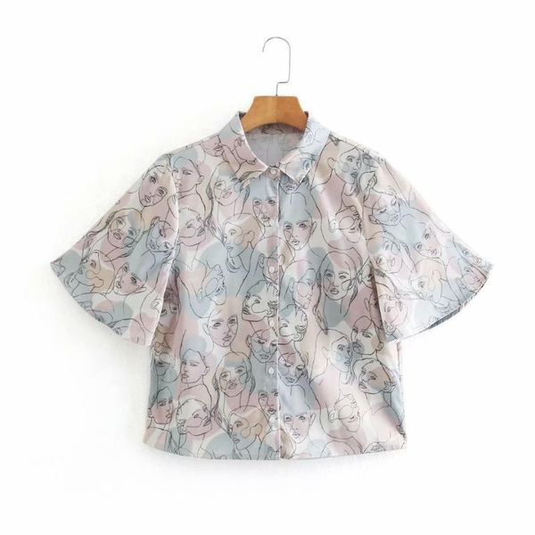 women's blouses & shirts the united states clothing wholesale 2021 summer 2187 lapel printing short sleeve shirt female facial pattern, White
women's blouses & shirts the united states clothing wholesale 2021 summer 2187 lapel printing short sleeve shirt female facial pattern, White