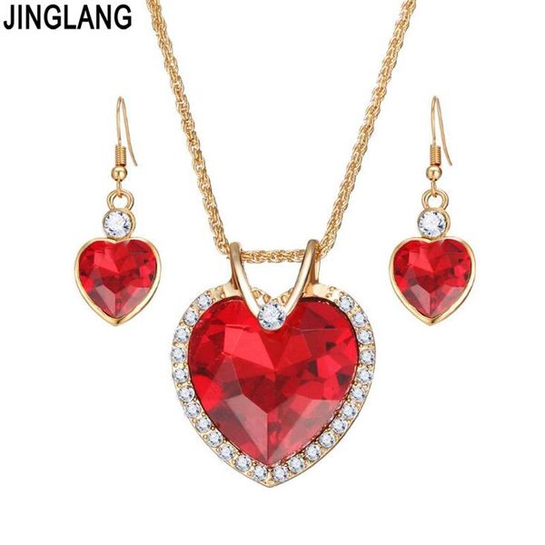 earrings & necklace jinglang fashion women jewelry sets rhinestone crystal heart pendants for valentine's gift, Silver
earrings & necklace jinglang fashion women jewelry sets rhinestone crystal heart pendants for valentine's gift, Silver