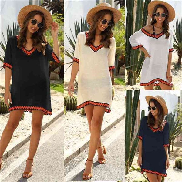 beach dress cover up women white large pareo wear women's summer bikini cover-up for woman black tunic ups playa dresses 210722, White;black
beach dress cover up women white large pareo wear women's summer bikini cover-up for woman black tunic ups playa dresses 210722, White;black