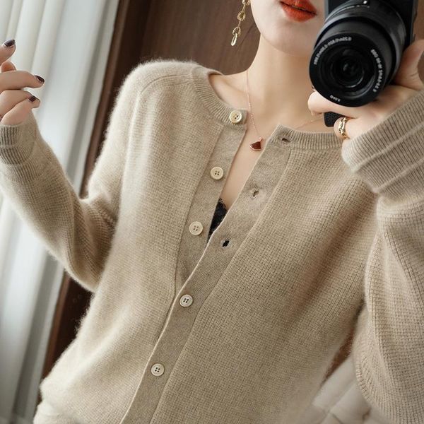 women's knits & tees beliarst sweater woman o-neck cardigan wool coat knit 100% pure 2021 spring and autumn loose short outer wear, White
women's knits & tees beliarst sweater woman o-neck cardigan wool coat knit 100% pure 2021 spring and autumn loose short outer wear, White
