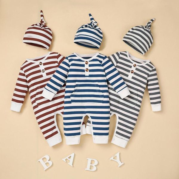 rompers born boys girls stripe romper cotton jumpsuit long sleeve bodysuit hooded pocket with hat infant clothing kids outfit, Blue
rompers born boys girls stripe romper cotton jumpsuit long sleeve bodysuit hooded pocket with hat infant clothing kids outfit, Blue