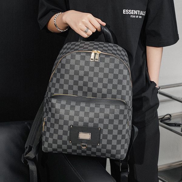 bag backpack 2021 classic leather lattice fashion men's street college student schoolbag computer, Black;red
bag backpack 2021 classic leather lattice fashion men's street college student schoolbag computer, Black;red
