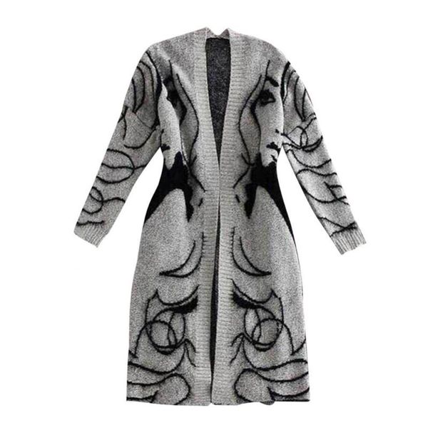 women's knits & tees autumn winter fashion women sweaters loose long sleeve head embroidery knit cardigan sweater coat for cardigans, White
women's knits & tees autumn winter fashion women sweaters loose long sleeve head embroidery knit cardigan sweater coat for cardigans, White