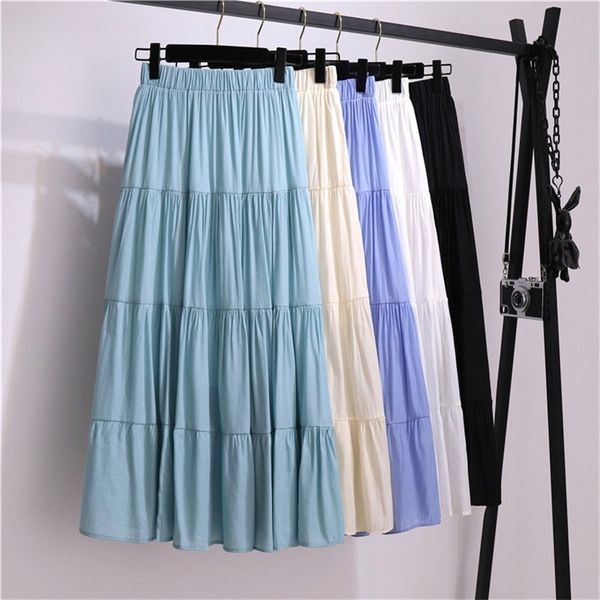 summer cotton skirt women high waisted long skirt femme casual solid a-line skirts women jupe femme green skirts 210311, Black
summer cotton skirt women high waisted long skirt femme casual solid a-line skirts women jupe femme green skirts 210311, Black