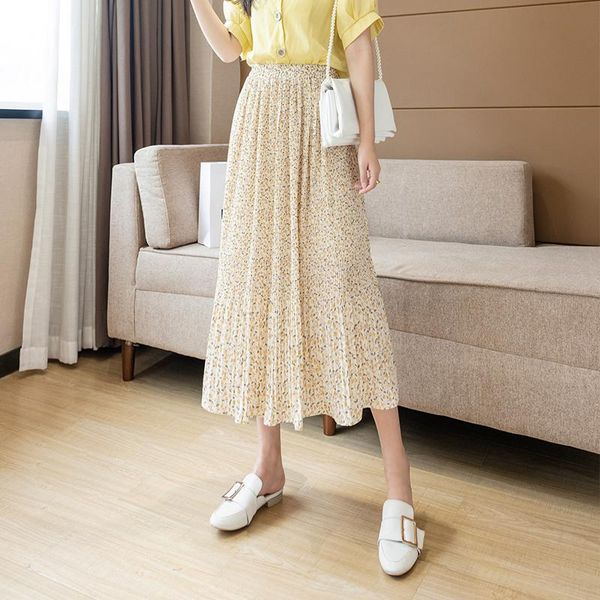 skirts summer chiffon pleated skirt female casual elastic high waist floral print yellow midi fashion all-match for women, Black
skirts summer chiffon pleated skirt female casual elastic high waist floral print yellow midi fashion all-match for women, Black