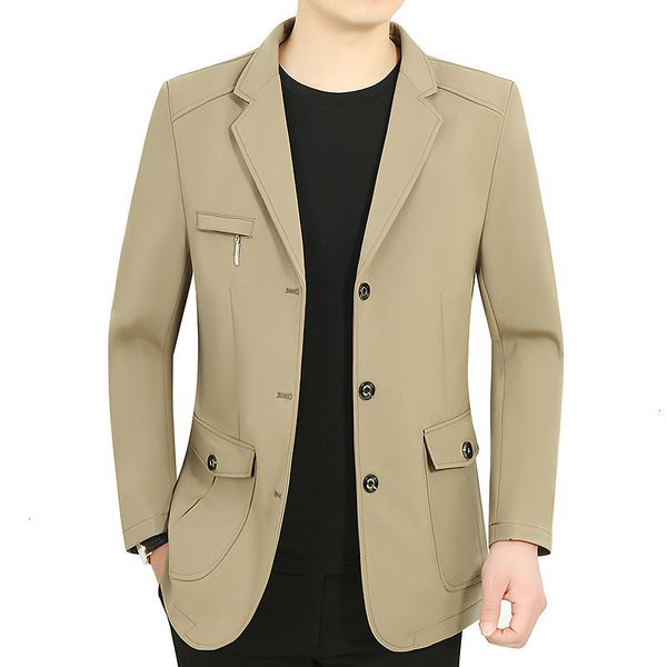 men's 2021 autumn spring and thin middle-aged bus casual suit collar simple coat men, White;black
men's 2021 autumn spring and thin middle-aged bus casual suit collar simple coat men, White;black