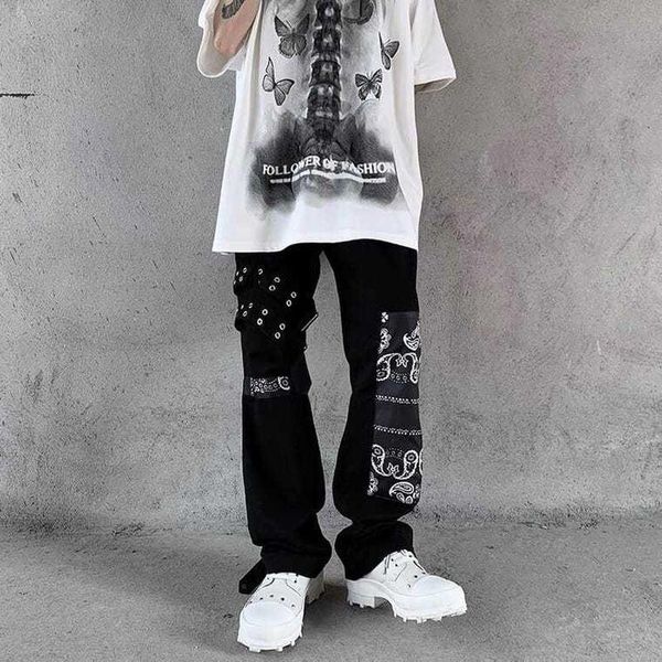 men's jeans hip-hop patchwork trousers men printed american high street style vintage straight casual loose aesthetic pants trend, Blue
men's jeans hip-hop patchwork trousers men printed american high street style vintage straight casual loose aesthetic pants trend, Blue