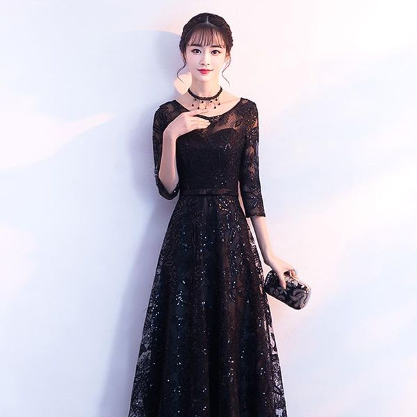 ethnic clothing black floor length elegant cheongsam half sleeve dress 2021 spring slim vestido bead satin qipao s-3xl, Red
ethnic clothing black floor length elegant cheongsam half sleeve dress 2021 spring slim vestido bead satin qipao s-3xl, Red