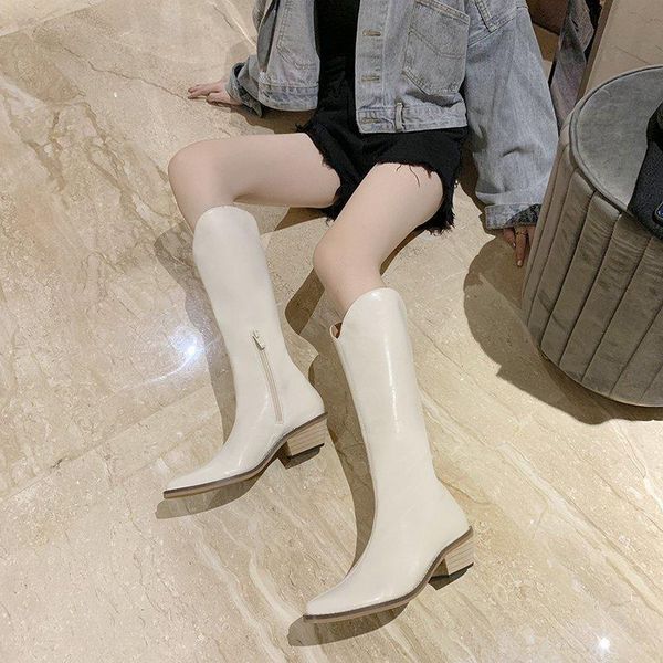 boots korean version versatile women with long autumn winter 2021 fashion single boot high knee length, Black
boots korean version versatile women with long autumn winter 2021 fashion single boot high knee length, Black
