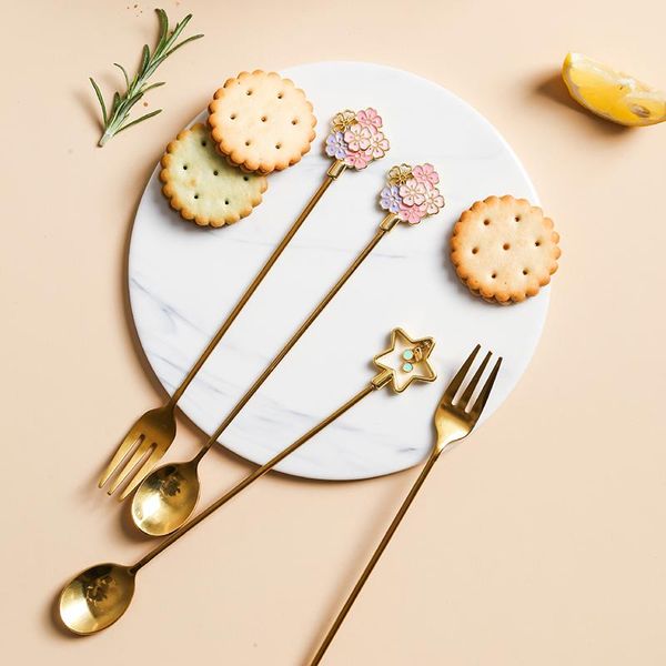 colorful cherry blossoms stainless steel coffee spoon teaspoons and forks ce cream sugar flatware gold kitchen tableware
colorful cherry blossoms stainless steel coffee spoon teaspoons and forks ce cream sugar flatware gold kitchen tableware
