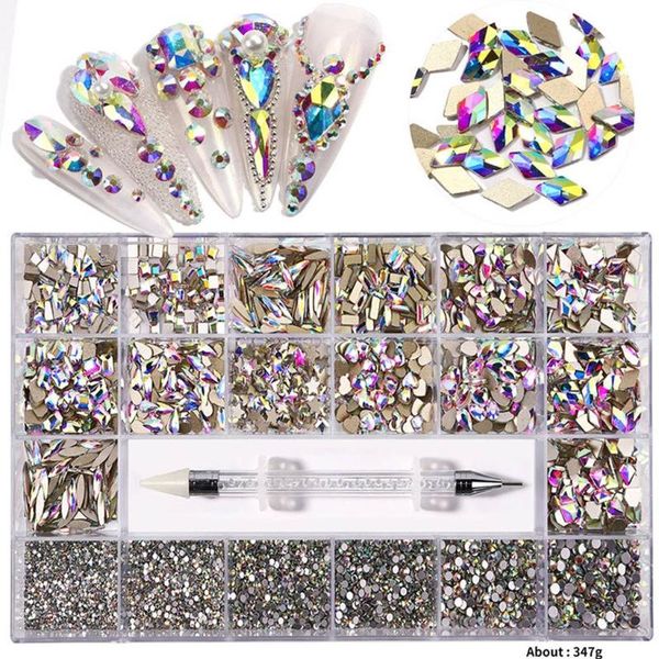 nail art decorations q1qd 21 grids rhinestones set multi shapes glass crystal jewels for nails with wax pencil, Silver;gold
nail art decorations q1qd 21 grids rhinestones set multi shapes glass crystal jewels for nails with wax pencil, Silver;gold