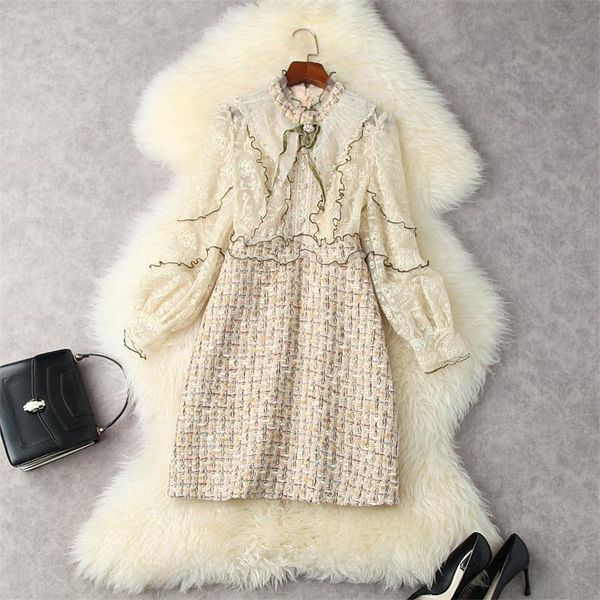 casual dresses ruffles embroidery lace patchwork tweed woolen for women autumn winter vestidos long sleeve party robe femme, Black;gray
casual dresses ruffles embroidery lace patchwork tweed woolen for women autumn winter vestidos long sleeve party robe femme, Black;gray