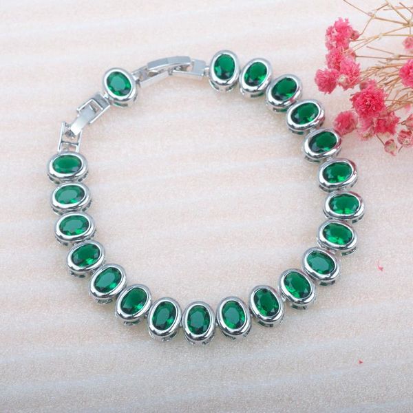 link, chain green cubic zirconia bracelets wedding jewelry for women dubai silver color charm crystal female bangles, Black
link, chain green cubic zirconia bracelets wedding jewelry for women dubai silver color charm crystal female bangles, Black
