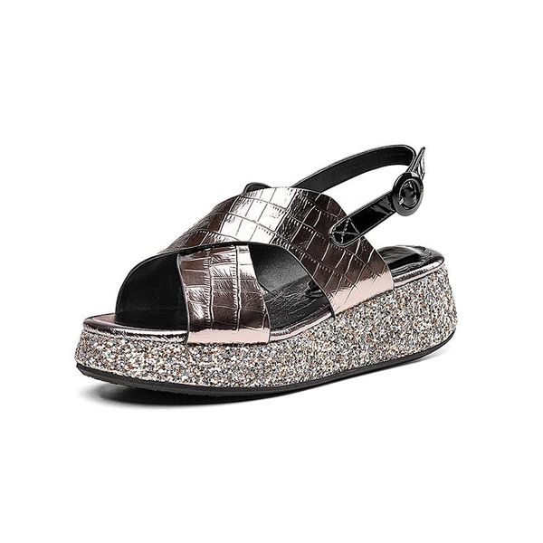 sandals genuine leather bling wedges high heel platform summer women hollow peep toe female ladies shoes zapatos de mujer, Black
sandals genuine leather bling wedges high heel platform summer women hollow peep toe female ladies shoes zapatos de mujer, Black