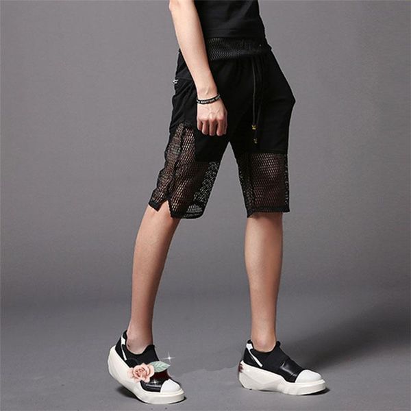 men's pants summer tide male youth performance spliced shorts punk slim hair stylist five in m-6xl, Black
men's pants summer tide male youth performance spliced shorts punk slim hair stylist five in m-6xl, Black