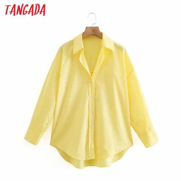 tangada women fashion yellow casual loose shirts lady long sleeve high street blouse chic female blusas xn321 210609, White
tangada women fashion yellow casual loose shirts lady long sleeve high street blouse chic female blusas xn321 210609, White