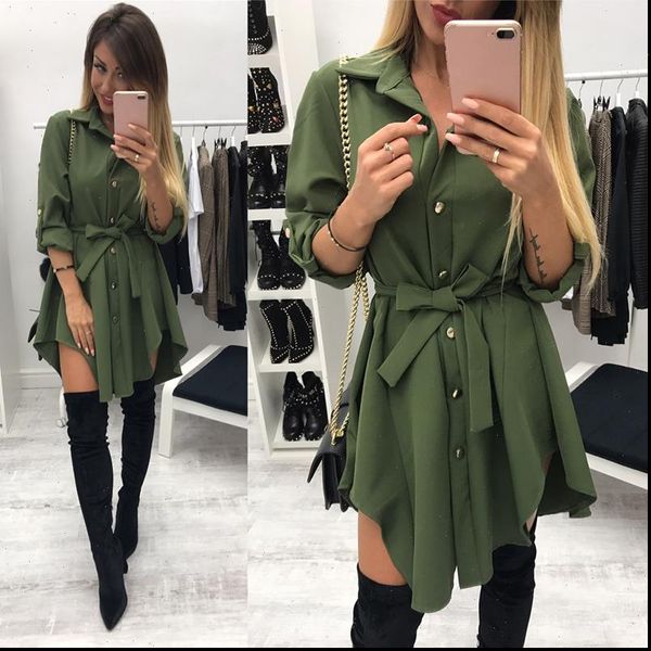 wrap spring irregular tie waist shirt dress women dress long sleeve turn down collar army green red bandage short mini dresses, Black;gray
wrap spring irregular tie waist shirt dress women dress long sleeve turn down collar army green red bandage short mini dresses, Black;gray