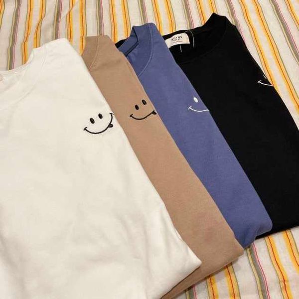 japanese single line bms smile embroidery print loose round neck solid short sleeve t-shirt bf couple x84f, Black
japanese single line bms smile embroidery print loose round neck solid short sleeve t-shirt bf couple x84f, Black