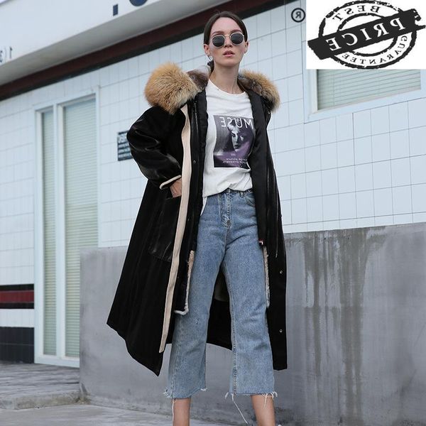 women's fur & faux real winter coat female natural liner jacket large hooded clothes 2021 korean warm x-long 006, Black
women's fur & faux real winter coat female natural liner jacket large hooded clothes 2021 korean warm x-long 006, Black