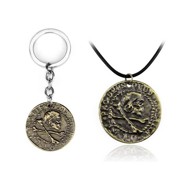 keychains mmk drake skull gold coin pendant necklace ancient keychain men's jewelry leather rope cord chain, Silver
keychains mmk drake skull gold coin pendant necklace ancient keychain men's jewelry leather rope cord chain, Silver