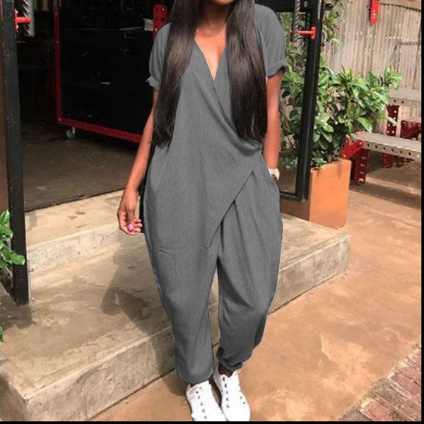 plus size women jumpsuits 2021 summer overalls fashion pantalon pants v neck button playsuits female short sleeve romeper, Black;white
plus size women jumpsuits 2021 summer overalls fashion pantalon pants v neck button playsuits female short sleeve romeper, Black;white