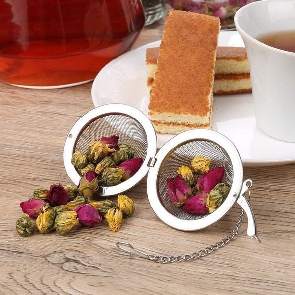 stainless steel tea pot infuser sphere locking spice tea ball strainer mesh infuser tea strainer filter infusor zzc, Silver
stainless steel tea pot infuser sphere locking spice tea ball strainer mesh infuser tea strainer filter infusor zzc, Silver