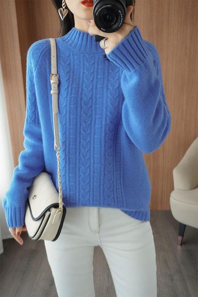 women's sweaters winter women casual half turtleneck long sleeve 100% wool knitted female pullover jumper shirt clothing pull femme, White;black
women's sweaters winter women casual half turtleneck long sleeve 100% wool knitted female pullover jumper shirt clothing pull femme, White;black